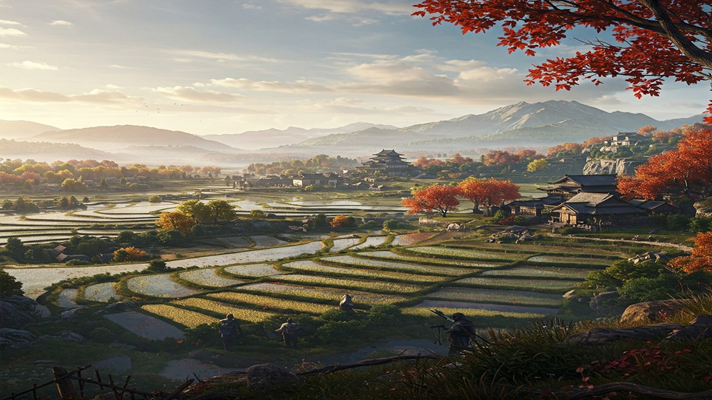 Feudal Japan landscape, Assassin's Creed Shadows.